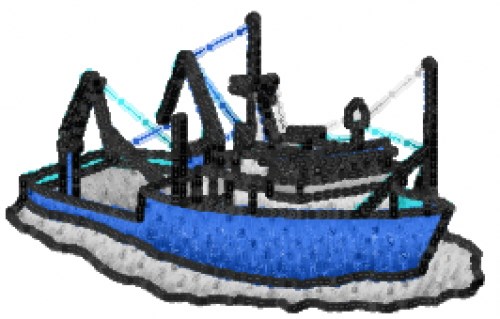 Fishing Boat Machine Embroidery Design