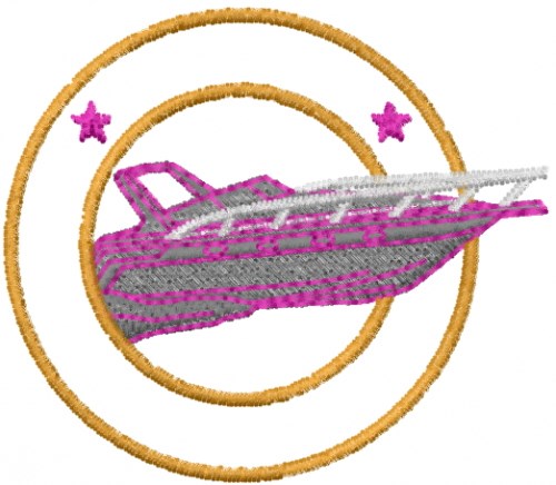 Yacht Logo Machine Embroidery Design