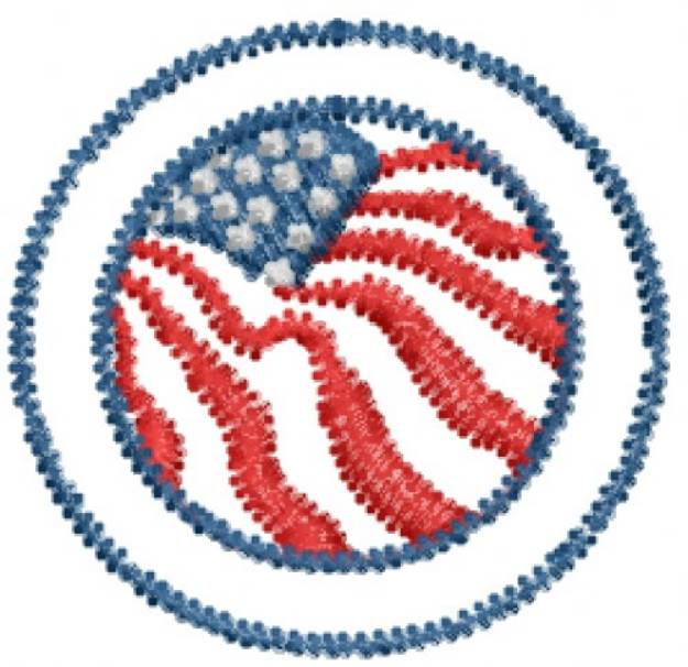 Picture of American Flag Logo Machine Embroidery Design