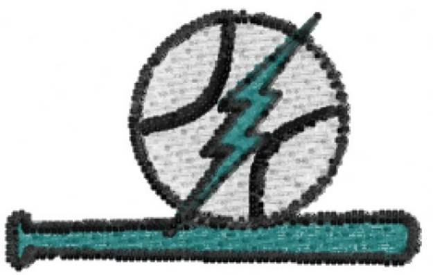 Picture of Baseball Bat Machine Embroidery Design