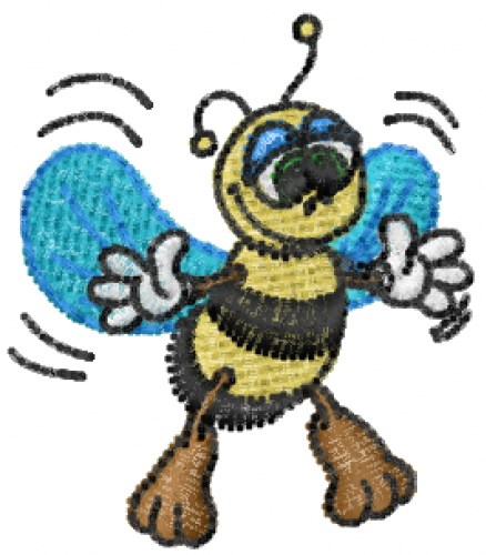 Cartoon Bee Machine Embroidery Design