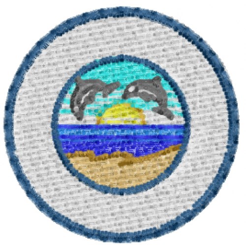 Dolphin Logo Machine Embroidery Design