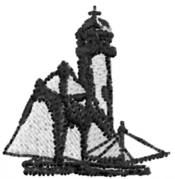 Picture of Lighthouse & Boat Machine Embroidery Design
