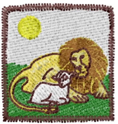 Lion & Lamb Machine Embroidery Design