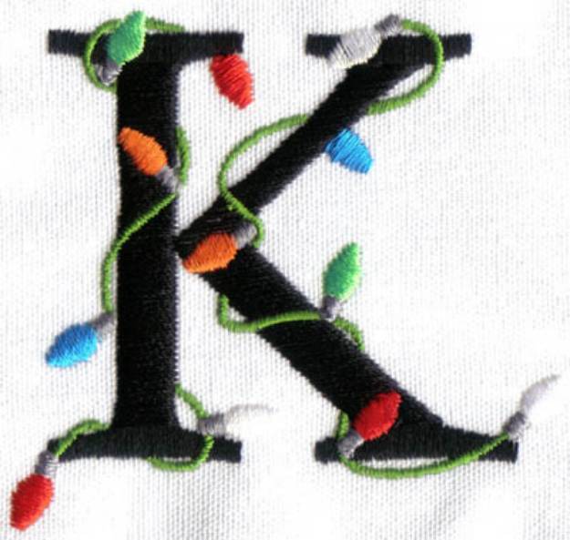 Picture of Christmas Light K Machine Embroidery Design