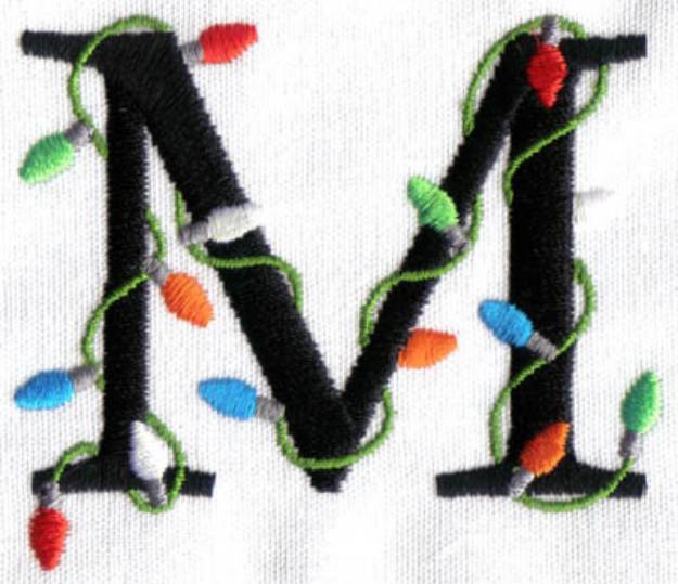 Picture of Christmas Light M Machine Embroidery Design