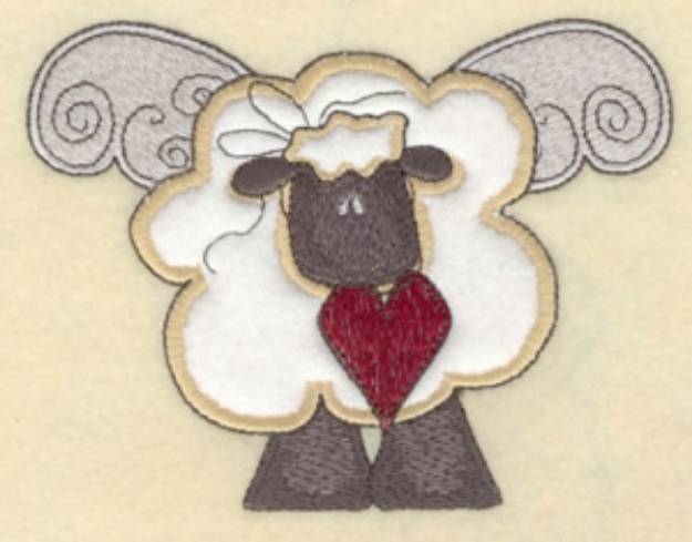 Picture of Winged Sheep Applique Machine Embroidery Design