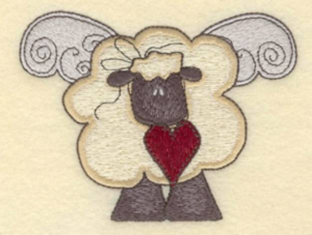 Picture of Sheep with Wings Machine Embroidery Design