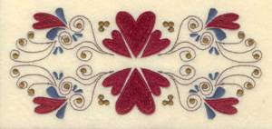Picture of Hearts Row & Swirls Machine Embroidery Design