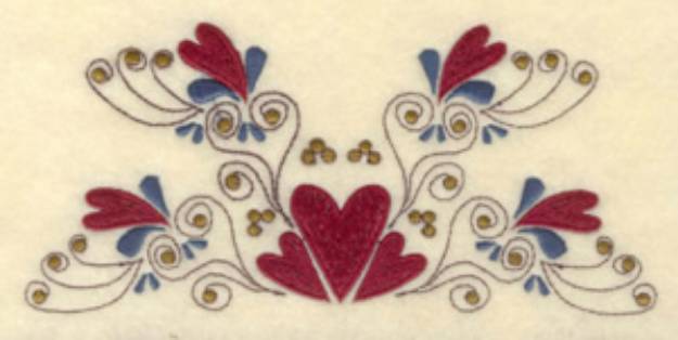 Picture of Hearts & Swirls Machine Embroidery Design