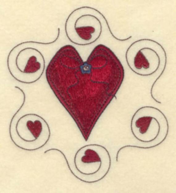 Picture of Heart with Small Hearts Machine Embroidery Design