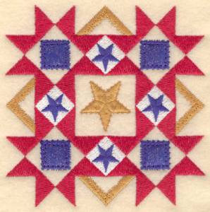 Picture of 5 Star Diamond Applique Machine Embroidery Design