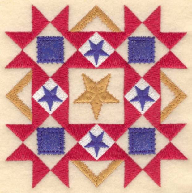 Picture of 5 Star Diamond Applique Machine Embroidery Design
