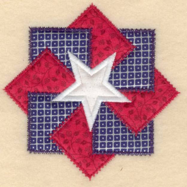 Picture of Star with 3 Appliques Machine Embroidery Design