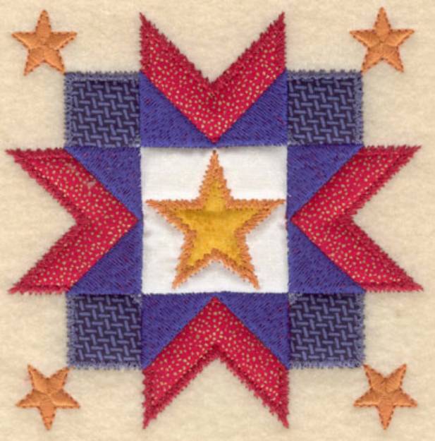 Picture of Five Star Applique Machine Embroidery Design