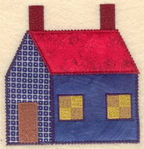 Picture of House with Appliques Machine Embroidery Design