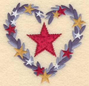 Picture of Applique Star & Heart Machine Embroidery Design