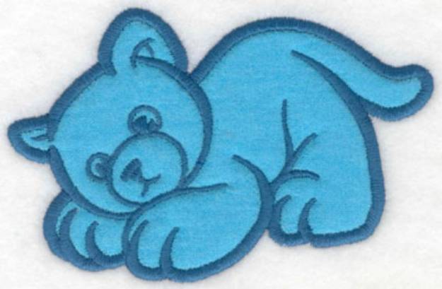 Picture of Crouching Kitty Applique Machine Embroidery Design