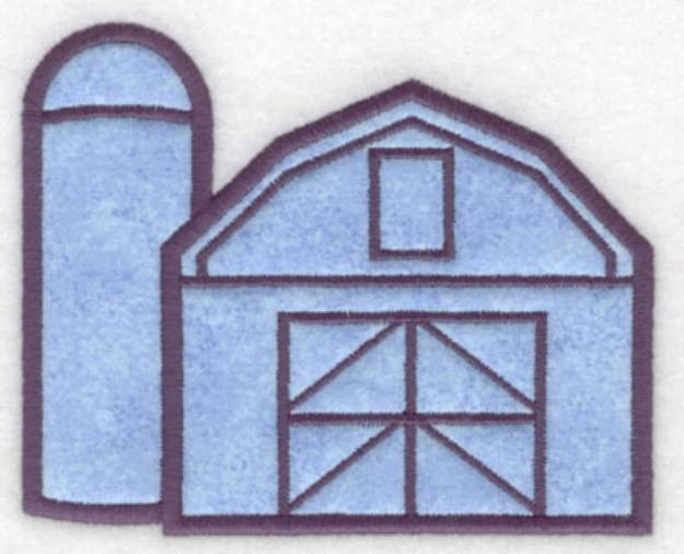 Picture of Barn with Silo Applique Machine Embroidery Design