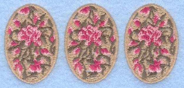Picture of Three Eggs Rose Border Machine Embroidery Design
