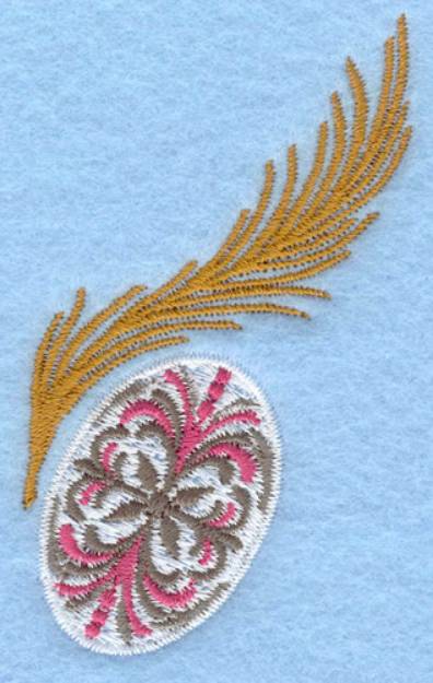 Picture of Patterned Egg & Feather Machine Embroidery Design