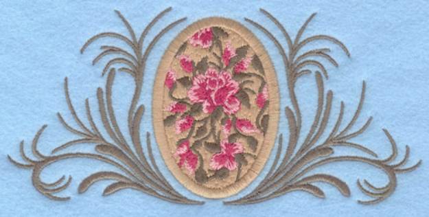 Picture of Rose Applique Egg Machine Embroidery Design