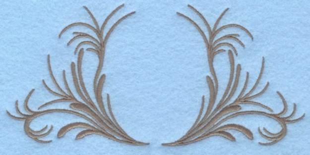 Picture of Two Sided Leafy Swirls Machine Embroidery Design