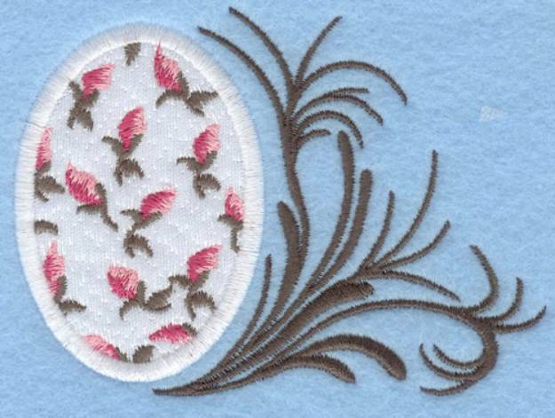 Picture of Rose Bud Egg Machine Embroidery Design