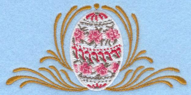 Picture of Easter Egg with Swirls Machine Embroidery Design