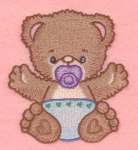 Picture of Baby Bear with Pacifier Machine Embroidery Design