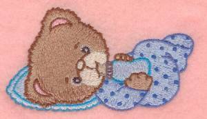 Picture of Baby Bear with Bottle Machine Embroidery Design