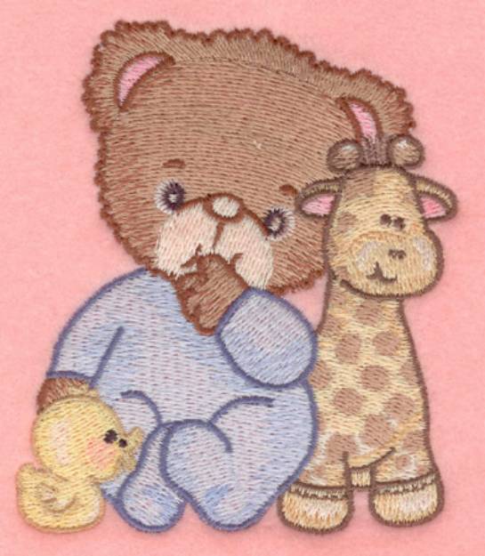 Picture of Bear with Duck & Giraffe Machine Embroidery Design