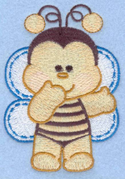 Picture of Bumble Bee Standing Machine Embroidery Design