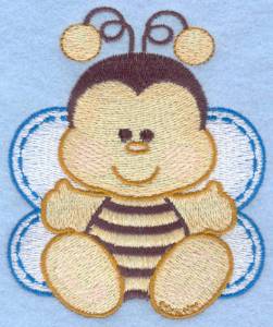 Picture of Bumble Bee Sitting Machine Embroidery Design