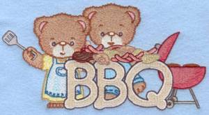 Picture of BBQ Teddy Bears Machine Embroidery Design