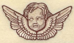 Picture of Cherub Head with Wings Machine Embroidery Design