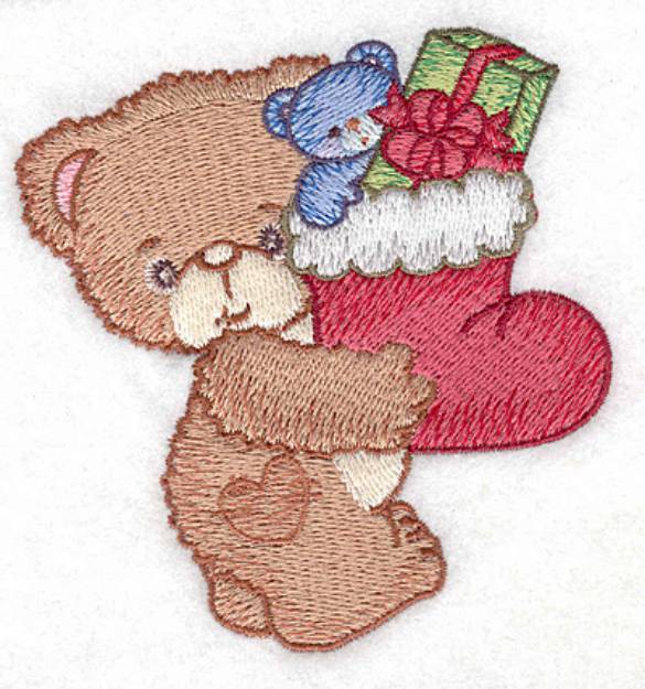 Picture of Christmas Gifts Bear Machine Embroidery Design