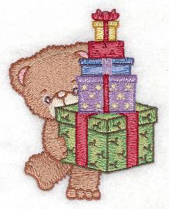 Picture of Christmas Gifts & Bear Machine Embroidery Design