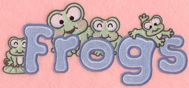Picture of Frogs Lettering Machine Embroidery Design