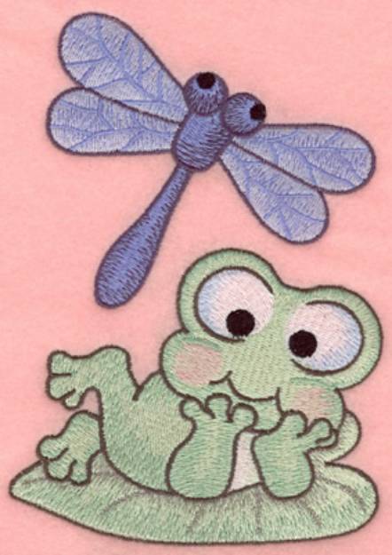 Picture of Dragonfly with Frog Machine Embroidery Design