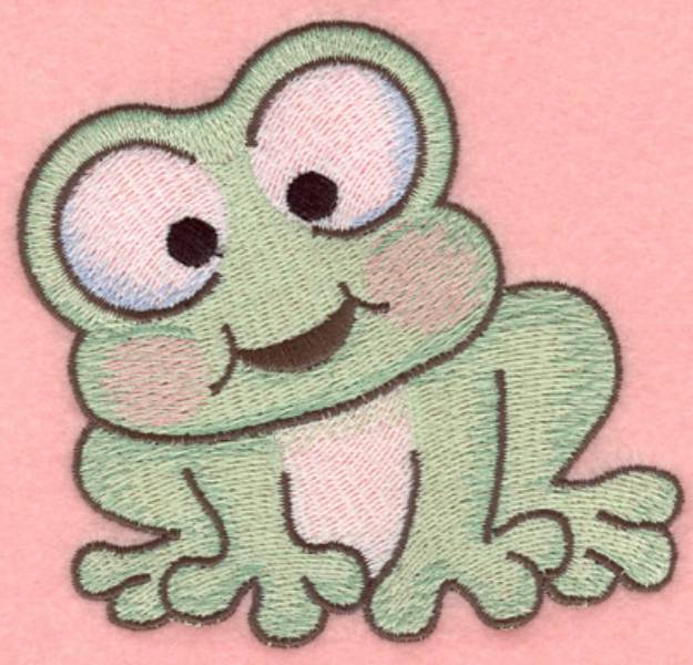 Picture of Green Frog Machine Embroidery Design
