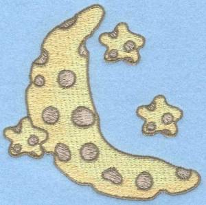 Picture of Moon & Stars of Cheese Machine Embroidery Design