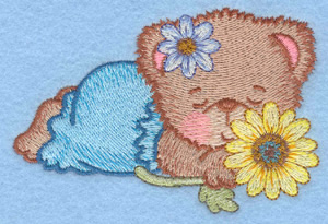 Sleeping Teddy Bear Machine Embroidery Design