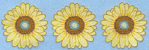 Yellow Daisy Border Machine Embroidery Design