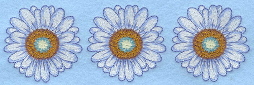 White Daisy Border Machine Embroidery Design