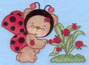 Picture of Bear & Ladybugs Machine Embroidery Design