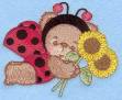 Picture of Ladybug Bear & Flowers Machine Embroidery Design