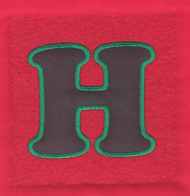 Picture of H Applique Stipple Machine Embroidery Design