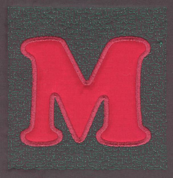 Picture of M Applique Stipple Machine Embroidery Design