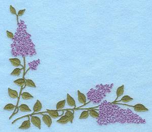 Picture of Lilac Blooms Corner Machine Embroidery Design